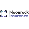 Moonrock Insurance logo with a geometric design in blue and purple beside the company name in bold black and purple text.